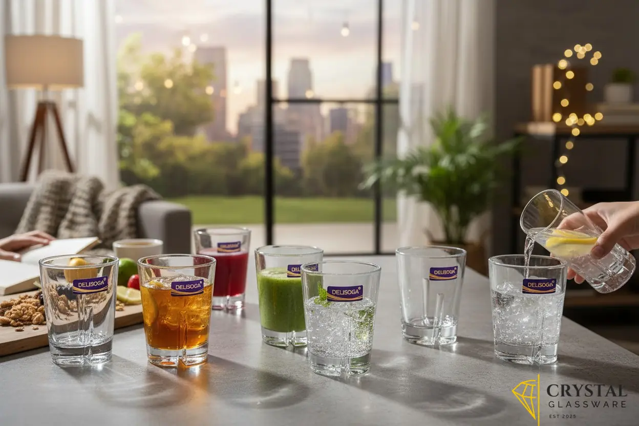 Delisoga crystal-clear drinking glasses
